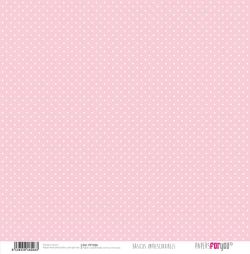 PFY-026 - PAPEL SCRAP MINI BLANCO/ROSA BEBE Y NUBES - pack 12 ud.