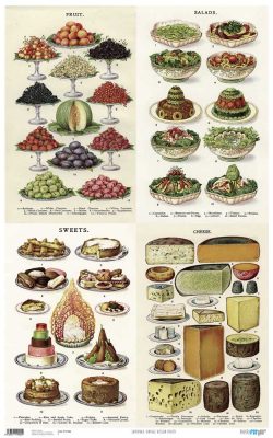 PFY-1002 - PAPEL CARTONAJE VINTAGE KITCHEN POSTER - pack 6 ud.