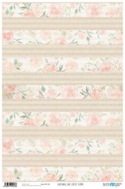 PFY-1157 - PAPEL CARTONAJE ONE COFFEE FLORAL - pack 12 ud.