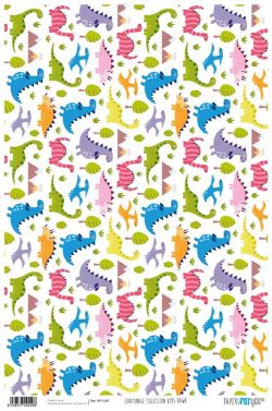 PFY-1249 - PAPEL CARTONAJE KIDS RAWR - pack 12 ud.