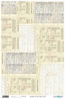 PFY-1250 - PAPEL CARTONAJE THE OLD SCHOOL LETTERS - pack 12 ud.