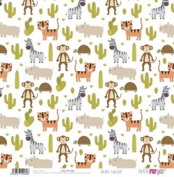 PFY-1269 - PAPEL SCRAP ANIMAL KINGDOM - pack 12 ud.