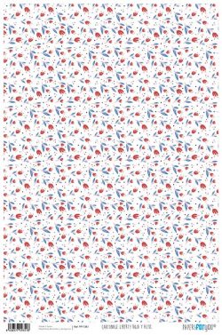 PFY-1351 - PAPEL CARTONAJE LIBERTY ROJO Y AZUL - pack 12 ud.
