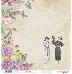 PFY-1408 - PAPEL SCRAP LADIES & FLOWERS - pack 12 ud.