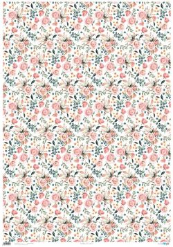 PFY-1501 - PAPEL ENTELADO BLOOMING ROSES PASTEL - pack 6 ud.