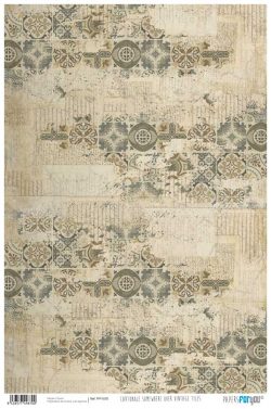 PFY-1670 - PAPEL CARTONAJE SOMEWHERE OVER VINTAGE TILES - pack 12 ud.