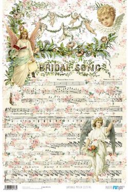 PFY-173 - PAPEL CARTONAJE MÚSICA CELESTIAL - pack 12 ud.