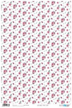 PFY-1766 - PAPEL CARTONAJE PINK FLORA - pack 12 ud.