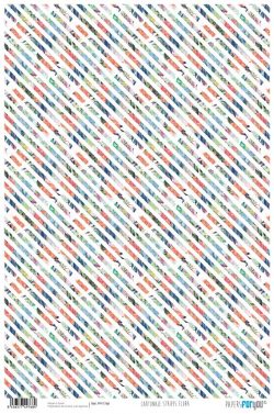 PFY-1768 - PAPEL CARTONAJE STRIPES FLORA - pack 12 ud.