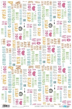 PFY-1770 - PAPEL CARTONAJE SCANDI STYLE BEST FRIENDS - pack 12 ud.