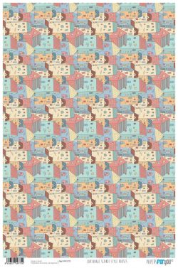 PFY-1771 - PAPEL CARTONAJE SCANDI STYLE HOUSES - pack 12 ud.