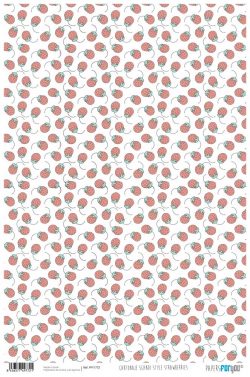 PFY-1772 - PAPEL CARTONAJE SCANDI STYLE STRAWBERRIES - pack 12 ud.