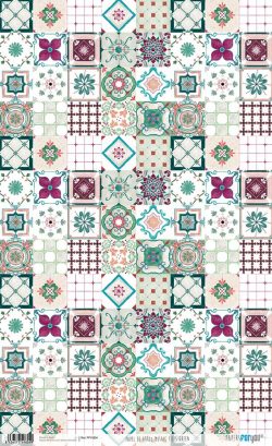 PFY-1804 - PAPEL DE ARROZ MOSAIC TILES GREEN - pack 6 ud.
