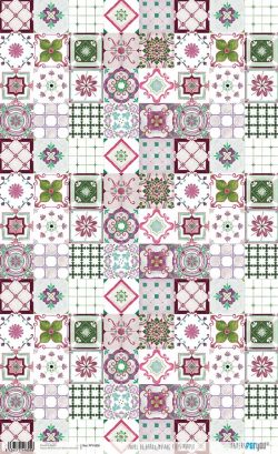 PFY-1805 - PAPEL DE ARROZ MOSAIC TILES PURPLE - pack 6 ud.