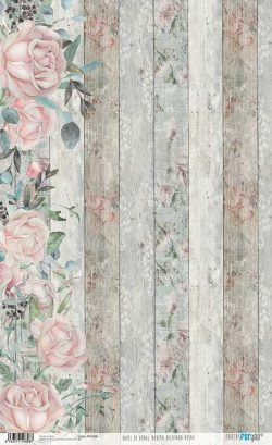 PFY-1808 - PAPEL DE ARROZ MADERA DECAPADA ROSAS - pack 6 ud.