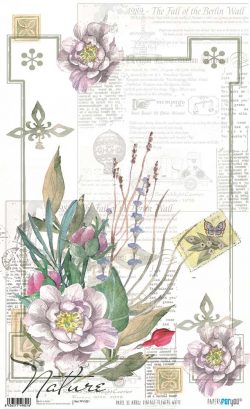 PFY-1821 - PAPEL DE ARROZ VINTAGE FLOWERS WHITE - pack 6 ud.