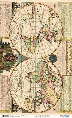 PFY-1836 - PAPEL DE ARROZ MAPA DEL MUNDO - pack 6 ud.