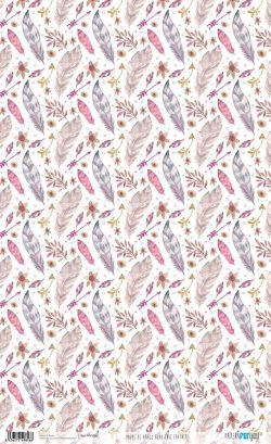 PFY-1856 - PAPEL DE ARROZ BOHO CHIC FEATHERS - pack 6 ud.