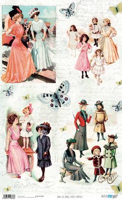 PFY-1876 - PAPEL DE ARROZ LADIES VINTAGE - pack 6 ud.