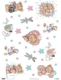 PFY-1884 - PAPEL DE ARROZ SWEET BEARS - pack 6 ud.
