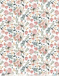 PFY-1889 - PAPEL DE ARROZ BLOOMING ROSES PASTEL - pack 6 ud.