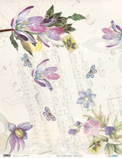 PFY-1896 - PAPEL DE ARROZ VINTAGE FLOWERS BEIGE I - pack 6 ud.