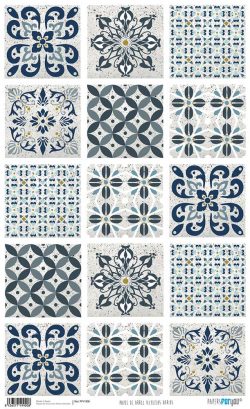 PFY-1900 - PAPEL DE ARROZ AZULEJOS VARIOS - pack 6 ud.
