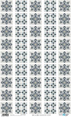 PFY-1903 - PAPEL DE ARROZ AZULEJOS DUO II AZULES - pack 6 ud.
