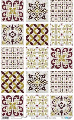 PFY-1904 - PAPEL DE ARROZ AZULEJOS VARIOS TONOS CALIDOS - pack 6 ud.