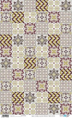 PFY-1906 - PAPEL DE ARROZ AZULEJOS MOSAICO TONOS CALIDOS - pack 6 ud.