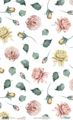 PFY-1917 - PAPEL DE ARROZ WATERCOLOR ROSES - pack 6 ud.