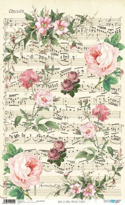 PFY-1951 - PAPEL DE ARROZ MUSICAL FLOWERS - pack 6 ud.