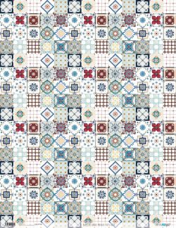 PFY-1960 - PAPEL DE ARROZ MOSAIC TILES BLUE - pack 6 ud.