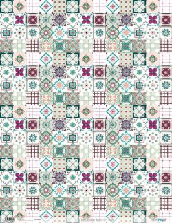 PFY-1962 - PAPEL DE ARROZ MOSAIC TILES GREEN - pack 6 ud.
