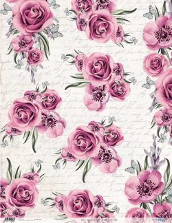 PFY-1966 - PAPEL DE ARROZ ROSES & WRITTING PINK - pack 6 ud.