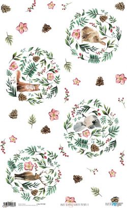 PFY-1987 - PAPEL DE ARROZ WINTER FRIENDS II - pack 6 ud.