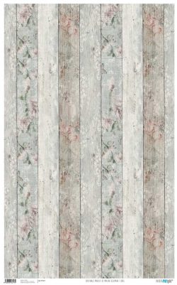 PFY-217 - PAPEL CARTONAJE PANEL MADERA DECAPADA FLORAL - pack 6 ud.