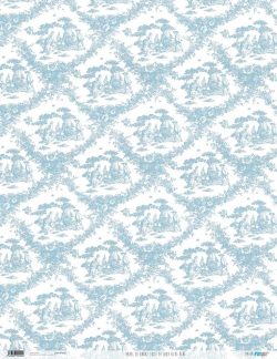 PFY-2222 - PAPEL DE ARROZ TOILE DE JOUY AZUL BEBE - pack 6 ud.