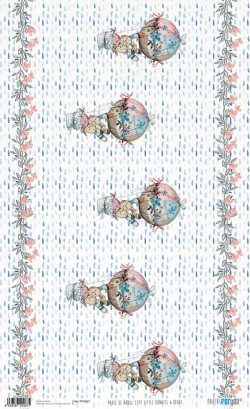 PFY-2267 - PAPEL DE ARROZ CUTE LITTLE BUNNIES & BEARS - pack 6 ud.