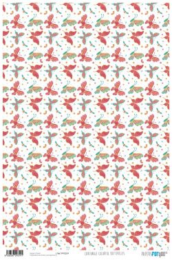 PFY-2319 - PAPEL CARTONAJE COLORFUL BUTTERFLIES - pack 12 ud.