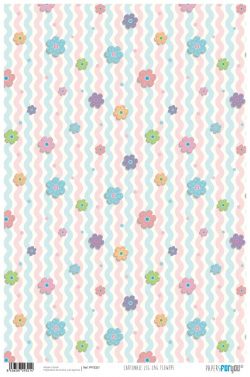 PFY-2321 - PAPEL CARTONAJE ZIG ZAG FLOWERS - pack 12 ud.