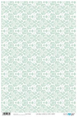 PFY-2332 - PAPEL CARTONAJE ARABESCO VERDE SHABBY - pack 12 ud.