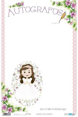 PFY-286 - PAPEL CARTONAJE NIÑA MORENA AUTOGRAFOS  II