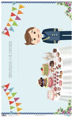 PFY-287 - PAPEL CARTONAJE BOY CANDY TABLE MORENO I - pack 6 ud.