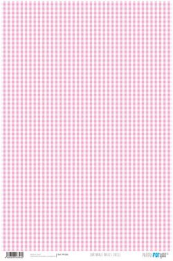 PFY-346 - PAPEL CARTONAJE BASICS VICHY CHICLE - pack 12 ud.