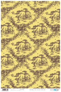 PFY-384 - PAPEL CARTONAJE TOILE DE JOUY SIENA-OCRE - pack 12 ud.