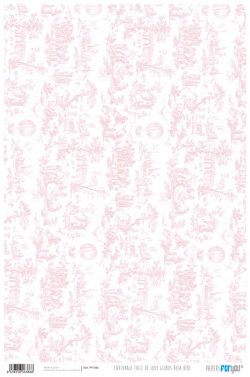 PFY-386 - PAPEL CARTONAJE TOILE DE JOUY GLOBOS ROSA BEBE - pack 12 ud.
