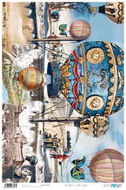 PFY-397 - PAPEL CARTONAJE ESCENA GLOBOS - pack 12 ud.