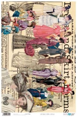 PFY-425 - PAPEL CARTONAJE DAMAS VINTAGE - pack 12 ud.