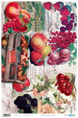 PFY-428 - PAPEL CARTONAJE BODEGON FRUTAS - pack 12 ud.